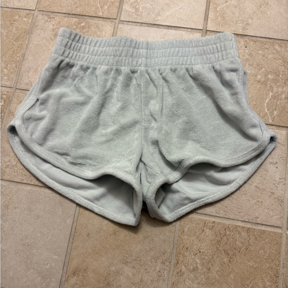 Cozy Light Gray Terry Cloth Shorts